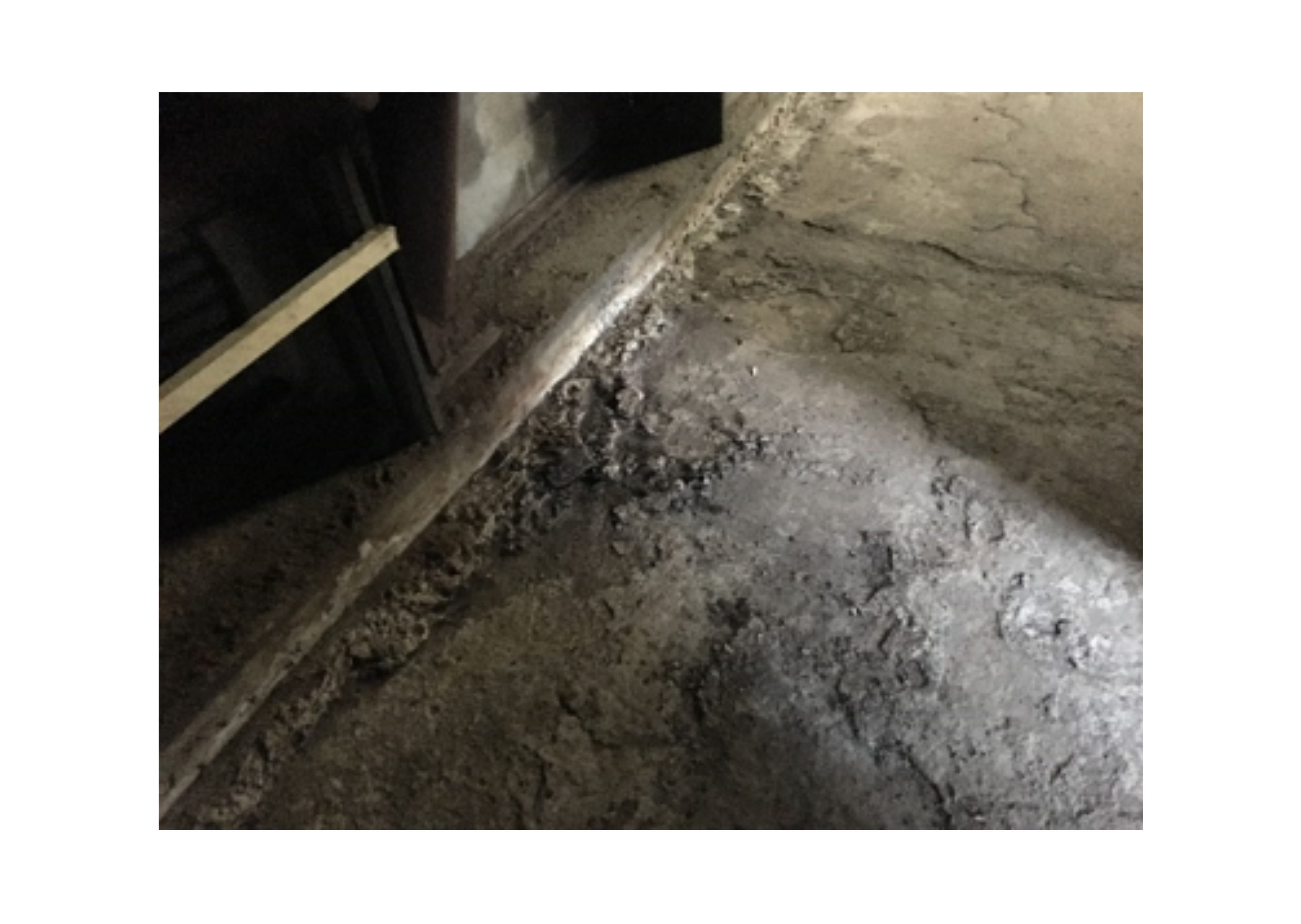 Floor of a potato store before cleaning